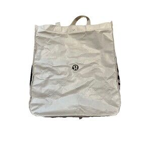 Lululemon black & white medium reusable tote bag